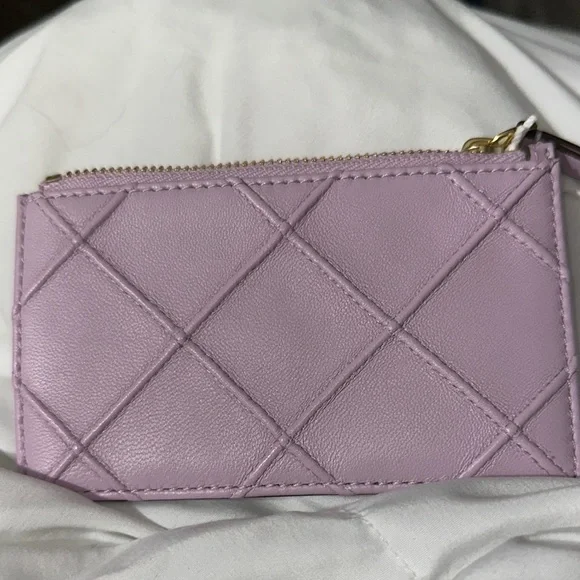 NWT Tory Burch Lilac Card Holder pebbled leather so nice